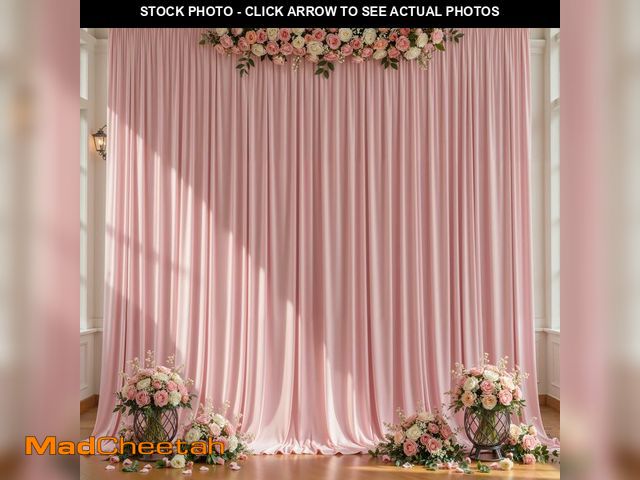 Lot 74-14143408 - 2 Panles Dusty Rose Backdrop Curtains - Wrinkle Free Fabric Backdrop Curtain for Photoshoot,10ft Wed...