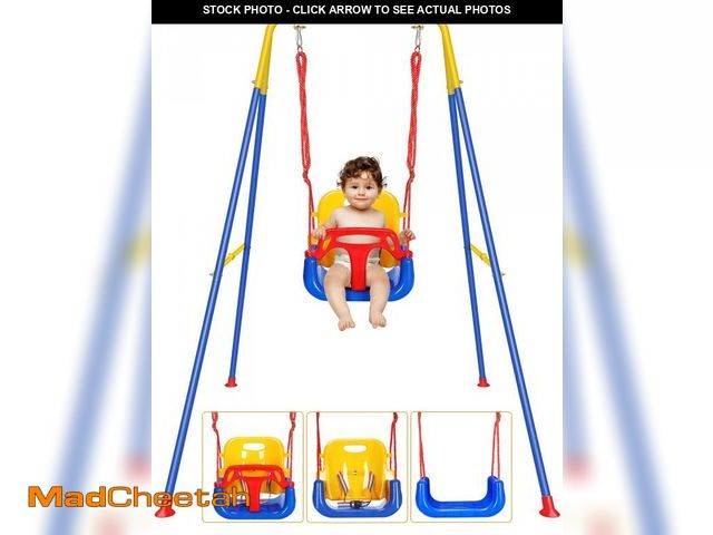 Lot 74-12157425 - Toddler Swing Set, 3 in 1 High Back Baby Swing Set, Kids Chair Secure Swing Seat, Detachable Swing S...