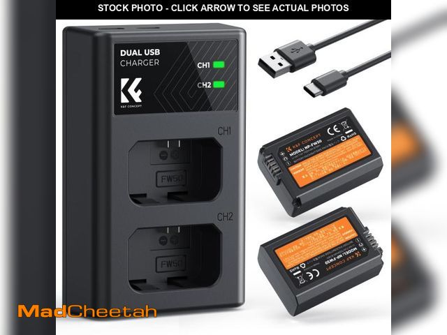 Lot 74-12437973 - K&amp;F Concept LP-E17 Battery and Dual USB Charger for Canon EOS R100 R8 R50 RP R10, Rebel T8i, T7i...