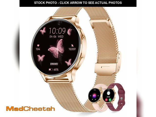 Lot 74-12801613 - Smart Watches for Women 3 Bands 1.29" AMOLED Smartwatch Compatible Android and iOS Phones Answer/Mak...