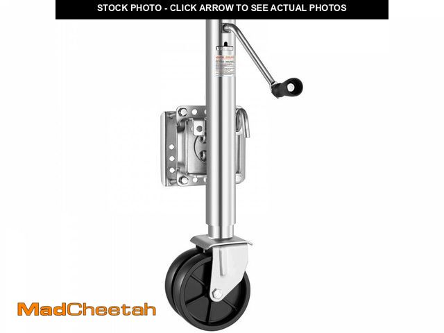 Lot 74-14291623 - VEVOR Trailer Jack with Wheel, 2000lbs. Load, Heavy-Duty Swivel Jack with PP Wheel &amp; Handle, 12 ...