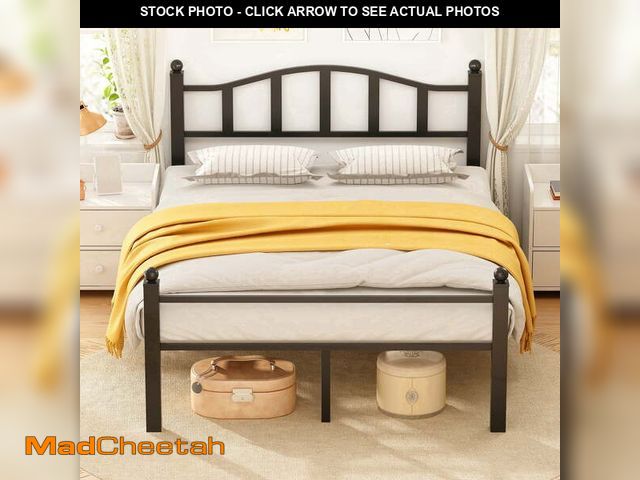 Lot 74-13775634 - (MISSING HARDWARE) S.Tcak Metal Full Size Bed Frame with Headboard, Heavy Duty 1000lbs, Noise-Free, ...