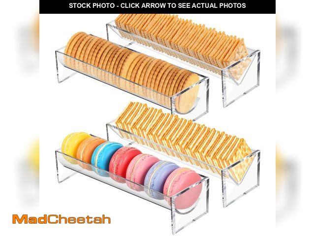 Lot 74-12970683 - Chunful 4 Pcs Clear Cracker Tray for Serving Rectangular Cracker Holder Acrylic Serving Tray Food Di...