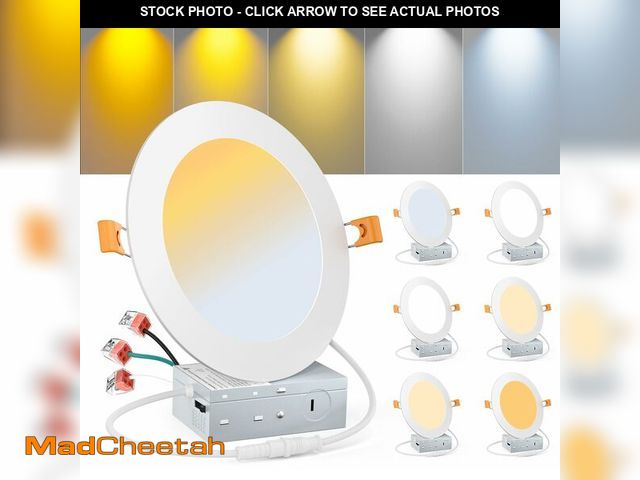 Lot 74-12605451 - Miootly Recessed Lighting 6Pack 6 Inch 12W Ultra-Thin, Modern LED Ceiling Light Fixture with Metal J...