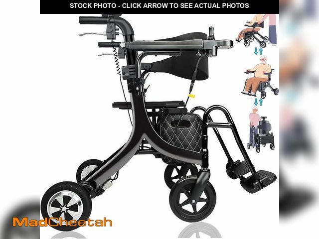 Lot 74-12549775 - Sinceborn 4-in-1 Electric Rollator Walker with Seat, E-pushing Transport Wheelchair for Seniors, Lig...