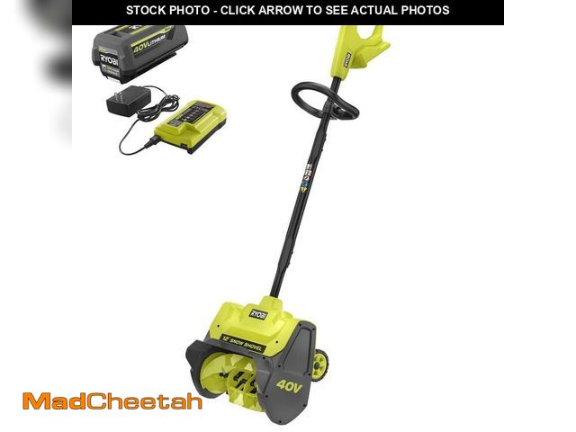 Lot 74-12586312 - RYOBI 40V 12 in. Single-Stage Cordless Electric Snow Shovel with 4.0 Ah Battery and Charger - UNUSED