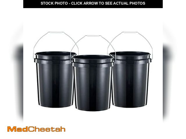 Lot 74-12633407 - United Solutions 5 Gallon Bucket Heavy Duty Plastic Bucket Comfortable Handle Easy to Clean Perfect ...