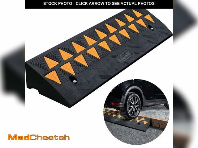 Lot 74-12544465 - VEVOR Rubber Curb Ramp, 3.7" Rise Height Sidewalk Threshold Ramp, 10" Width 39.4" Length Driveway Ra...