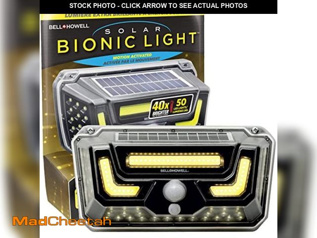 Lot 74-12525811 - Solar Bionic Wall Light by Bell+Howell Solar Lights Outdoor with Motion Sensor in 2 Modes, 50-LED Br...