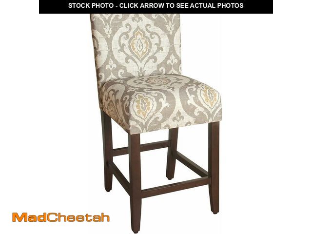 Lot 74-14348783 - HomePop Counter Barstool, 24-Inch, Suri Cream Damask - UNUSED
