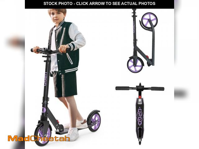 Lot 74-12481604 - UPGO Kick Scooter for Ages 6+, Kids, Teens &amp; Adults, 240 LB Max Load, Foldable, 8-Inch Wheels,Pu...