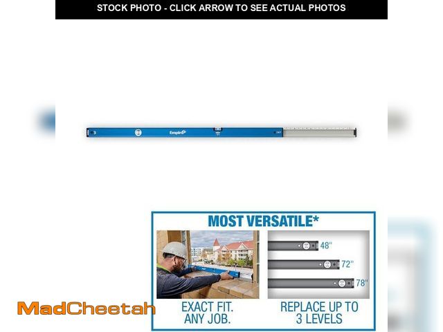 Lot 74-13129554 - Empire 48 in. to 78 in. True Blue Extendable Box Level - UNUSED