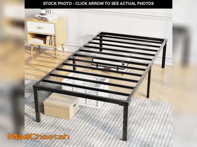 Lot 74-12679505 - Capri Twin Bed Frame, 18 inch High Metal Platform Bed Frame, 2200 LBS Weight Capacity, Heavy Duty, N...