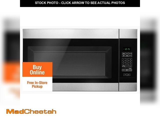 Lot 74-13610694 - Amana 1.6 cu. ft. Stainless Steel Electric 1000-Watt Over the Range Microwave 300 Exhaust CFM with A...