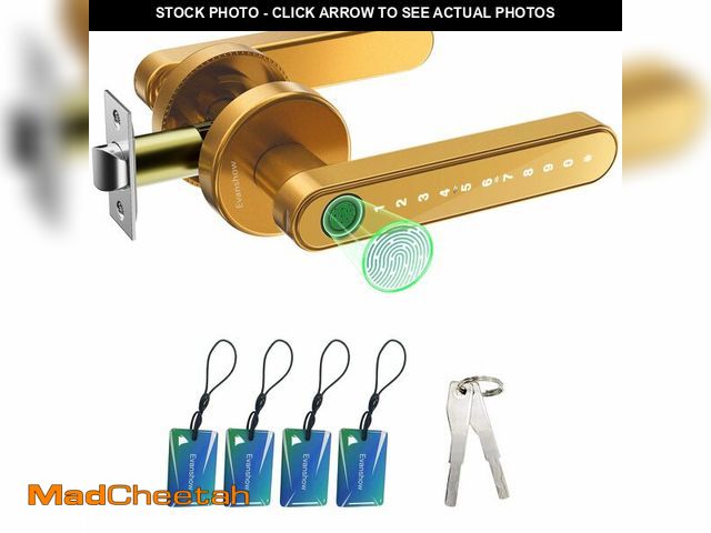 Lot 74-14266847 - Evanshow Fingerprint Door Lock Biometric Door Knob with Keypad Keyless Entry, Door Locks for Bedroom...