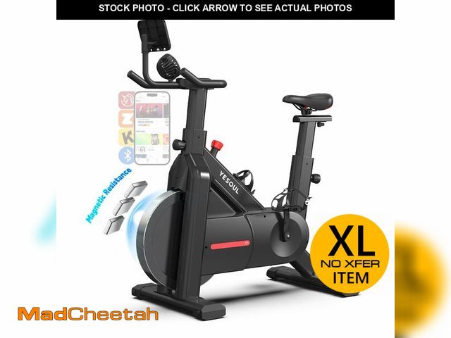 Lot 74-12689665 - (MISSING HARDWARE) YESOUL Self-Powered-Fan Exercise Bike with Dynamic LED Light Effects, Pro Livestr...