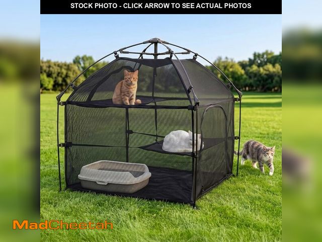 Lot 74-14349285 - Catio Outdoor Cat Enclosure Pop up Cat Tower Tent Cat Playpen w/Breathable Mesh Portable Catio Kitte...
