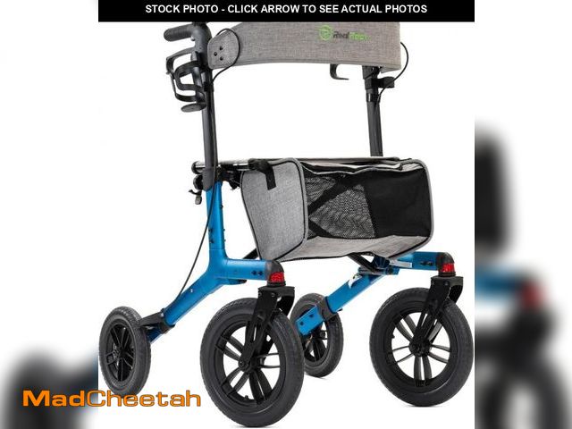 Lot 74-12170944 - Real Relax All-Terrain Rollator with Seat, Outdoor Off Road Rolling Walker, Compact Folding, with 12...