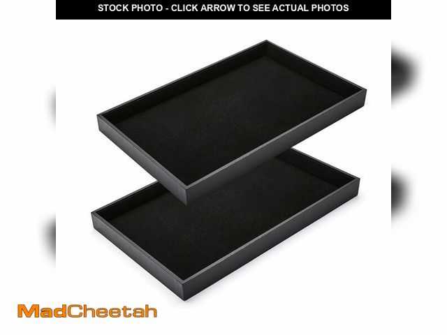 Lot 74-12707571 - XCRUI 2Pcs Black Velvet Stackable Jewelry Tray Showcase Display Earring Necklace Bracelet Rings Orga...