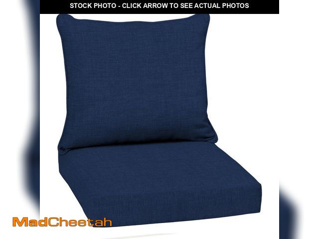 Lot 74-14292428 - ARDEN 22 in. x 24 in. 2-Piece Deep Seating Outdoor Lounge Chair Cushion in Sapphire Blue Leala - UNU...