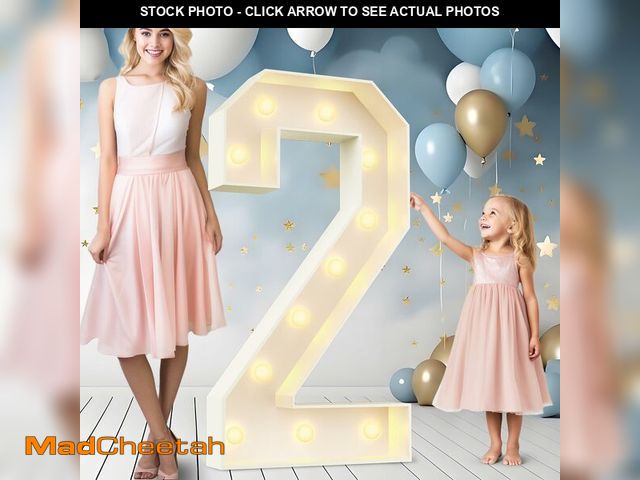 Lot 74-14269409 - Ledido 4FT Marquee Light Up Numbers 2, Easy to Assemble Marquee Numbers 4 Feet Tall for Indoor &amp;...