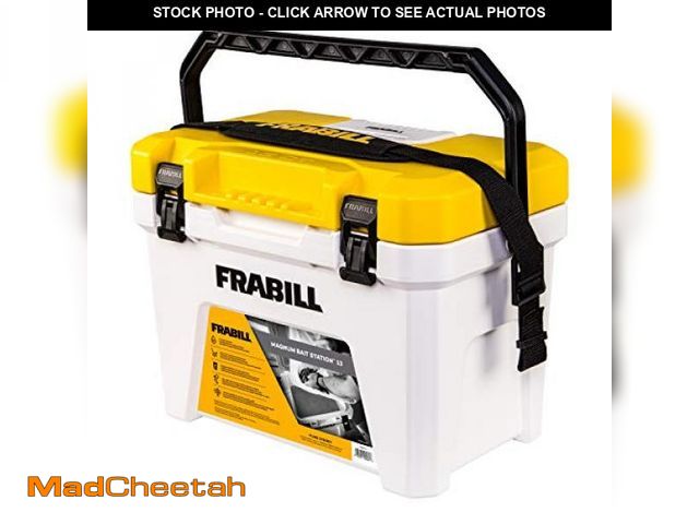 Lot 74-12365988 - Frabill Magnum Bait Station 13 Quart Live Bait Well, White and Yellow - UNUSED