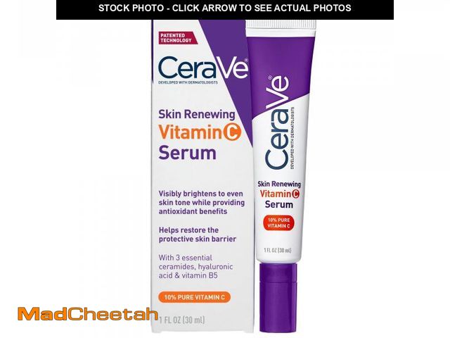 Lot 74-12214286 - CeraVe Vitamin C Serum with Hyaluronic Acid, Skin Brightening Serum for Face with 10% Pure Vitamin C...