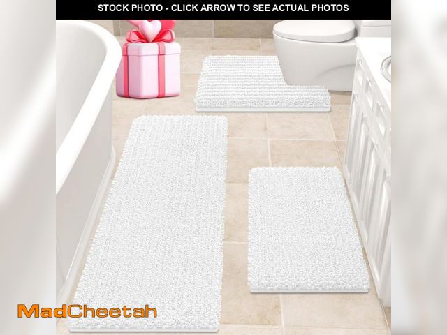 Lot 74-11904886 - (SINGLE RUG) ACCUMTEK Upgrade Extra Large White Bathroom Rug Ultra Soft, Thick Absorbent Bath Mats, ...