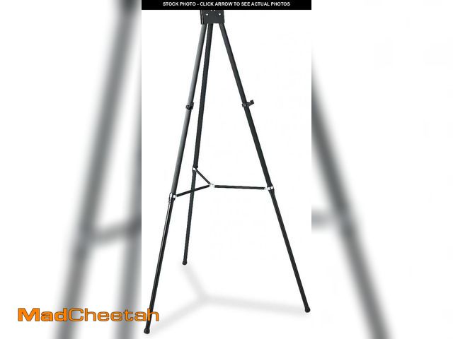 Lot 74-12141231 - Quartet Easel, Aluminum, Heavy-Duty, Telescoping, 66" Max. Height, Supports 45 Lbs, Black (56EX) - U...