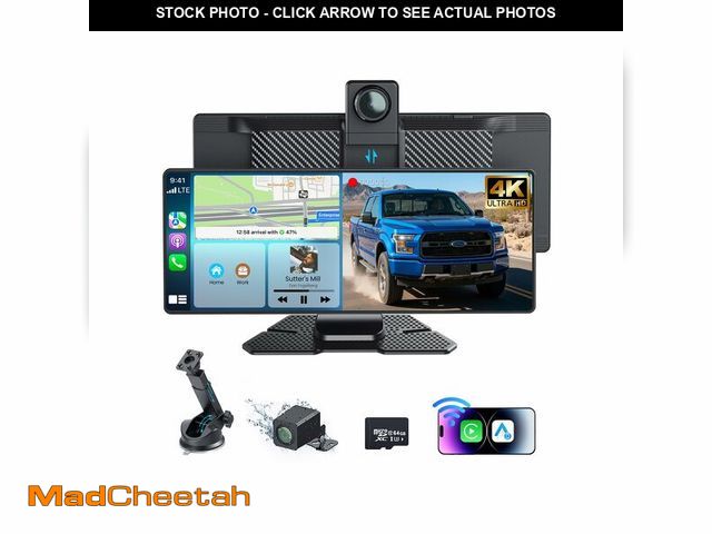 Lot 74-12708041 - 10.26" Portable Wireless Carplay Screen for Car, 4K HD Car Stereo Touch Screen with Apple CarPlay/An...