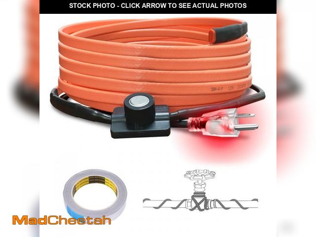 Lot 74-11548556 - Cupohus Heat Tape for Water Pipes with Thermostat 18FT, Freeze Protection Self-Regulating Heat Trace...