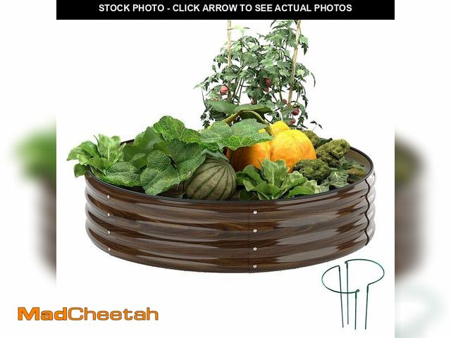 Lot 74-14434329 - ZFHgarden Galvanized Metal Planter Round Raised Garden Bed Kit for Gardening Outdoor Grow Garden Box...