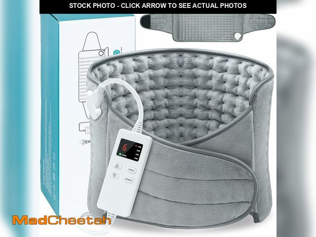 Lot 74-10901633 - Heating Pad for Back Pain Relief, Upgraded 12"x24"+20'' Large Heating Pad for Cramps with 4 Timers A...