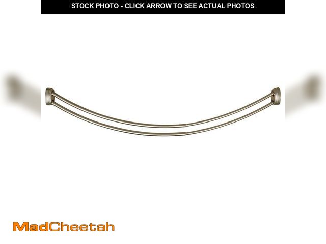 Lot 74-14306602 - Utopia Alley 72 in. Rustproof Aluminum Double Curved Shower Rod, Adjustable 45 to 72 in., 8 in. Extr...
