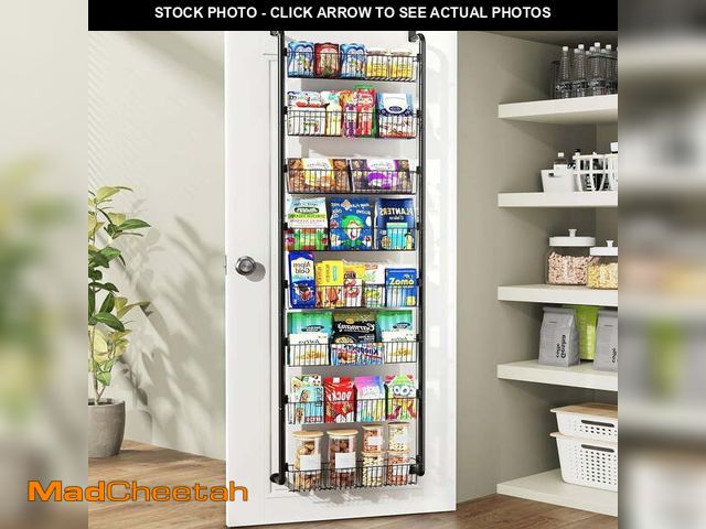 Lot 74-12832694 - SUNALLY Over The Door Pantry Organizer, 8-Tier Pantry Organization and Storage, Metal Hanging Spice ...