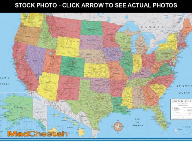 Lot 74-12541494 - 48x78 Huge United States, USA Classic Elite Wall Map Laminated - UNUSED