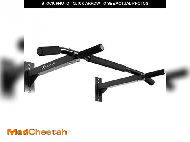 Lot 74-12137950 - ProsourceFit Wall-Mounted Pull-Up / Chin-Up Bar, Heavy Duty 300 lb. Capacity, Black - UNUSED