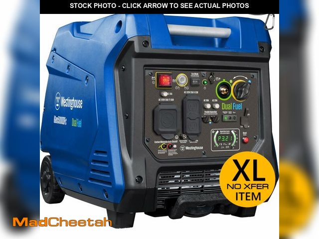Lot 74-13580234 - Westinghouse 5000 Peak Watt Super Quiet Dual Fuel Portable Inverter Generator, Remote Electric Start...