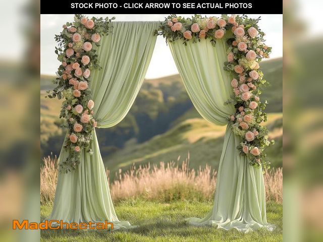 Lot 74-12215412 - ESGOTBME 20x10ft Wrinkle Free Sage Green Backdrop Curtain for Parties Soft Fabric Drapes Wedding Cur...