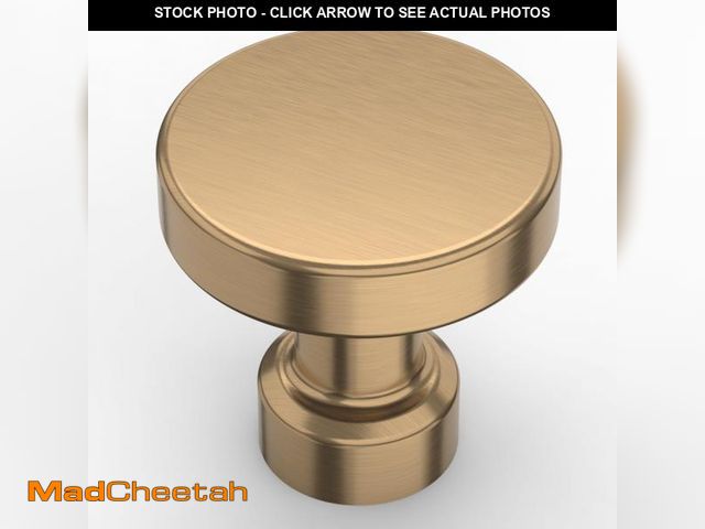 Lot 74-12111061 - Amerdeco 10 Pack Champagne Bronze Kitchen Cabinet Knobs and Pulls - Single Hole Round Gold Drawer Kn...