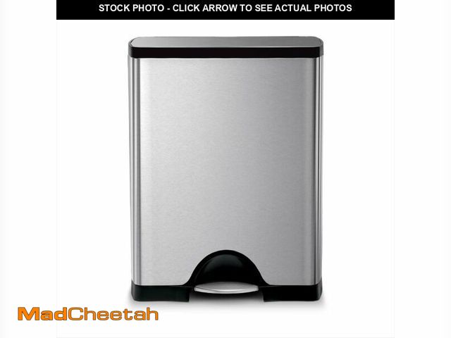 Lot 74-14601725 - simplehuman 50 Liter / 13.0 Gallon Rectangular Kitchen Step Trash Can, Brushed Stainless Steel - USE...
