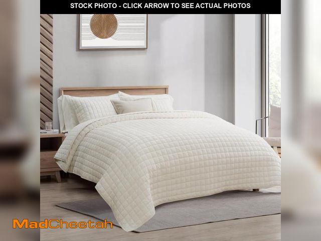 Lot 74-11555838 - RECYCO Luxury Velvet Quilt Set Full Queen Size, Lightweight Velvet Comforter Set, Oversized Bedsprea...