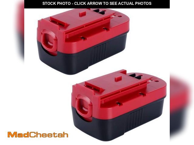 Lot 74-12309150 - Lasica 2-Pack 3.8Ah 18V NiCad Battery Replacement for Black and Decker 18-Volt HPB18 Battery 244760-...