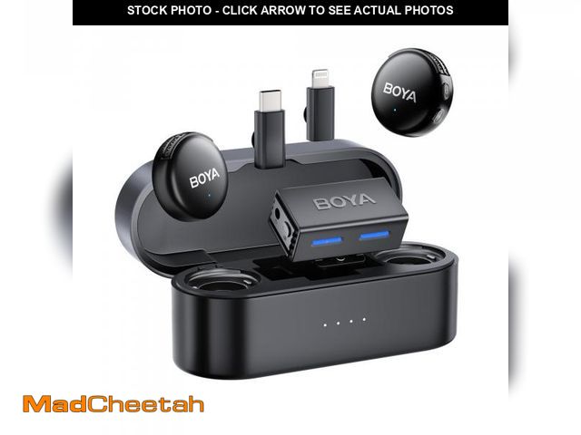 Lot 74-12213935 - BOYA BOYALINK 3 Mini Microphone for Camera/iPhone/Android, Wireless Lavalier Microphone with AI Nois...