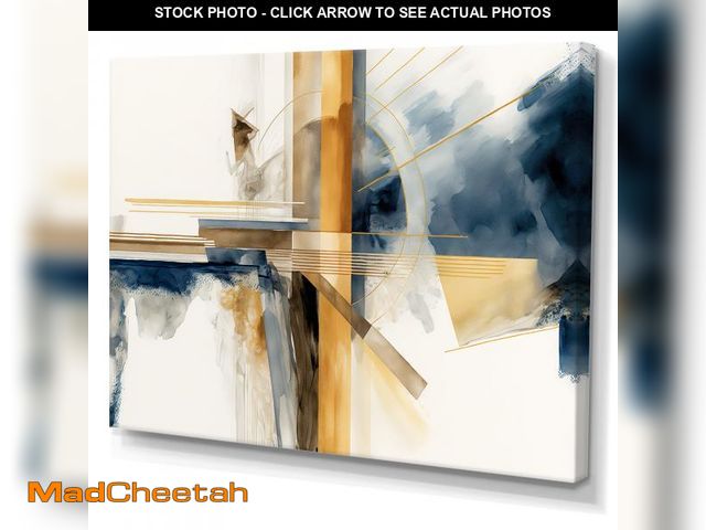 Lot 74-12424102 - Designart Modern Blue And Gold Abstract IV Canvas Wall Art 40 x 30 - UNUSED