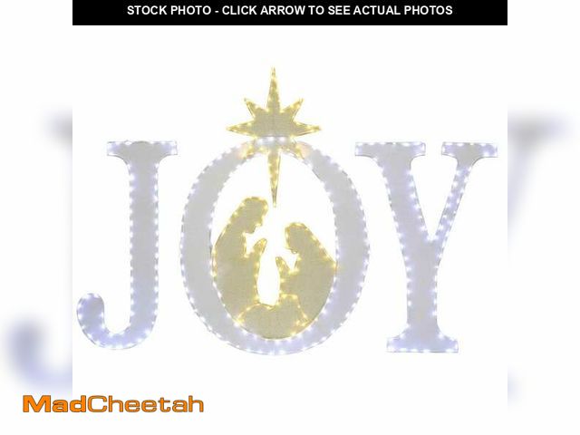 Lot 74-12870254 - Starfree 49 in. Outdoor Christmas Decoration JOY Nativity Scene with White LED Lights - UNUSED