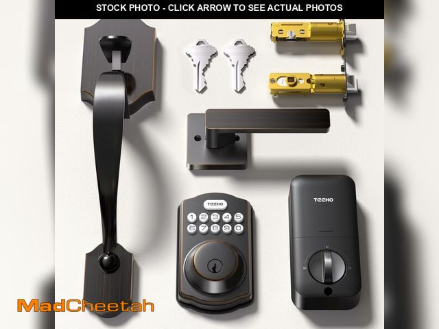 Lot 74-12459898 - TEEHO Keyless Entry Door Lock Deadbolt with Handle Set, Electronic Digital Smart Locks Set for Front...