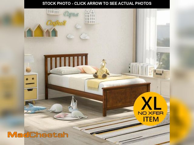 Lot 74-12672761 - Harper&amp;Bright Designs Wood Platform Bed with Headboard/Footboard/Wood Slat Support/No Box Spring...