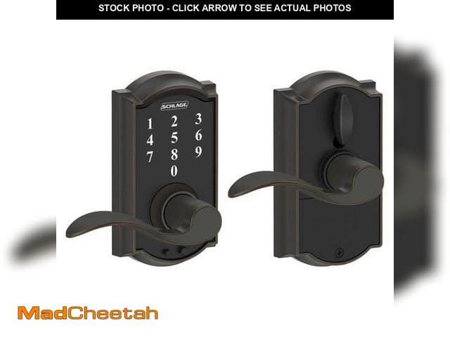 Lot 74-12364756 - Schlage Camelot Aged Bronze Touch Keyless Touchscreen Handle - UNUSED
