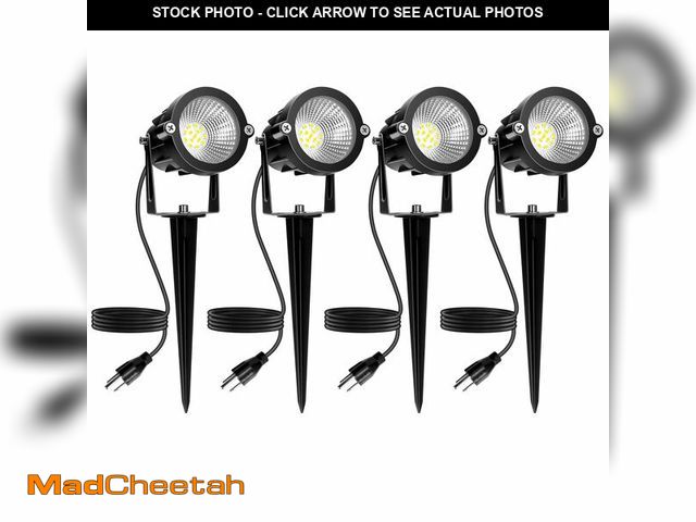 Lot 74-12704466 - Outdoor Spotlight Cool White 6000K, 10W LED Spot Lights Outdoor for Yard Garden Tree, 120V Plug in L...